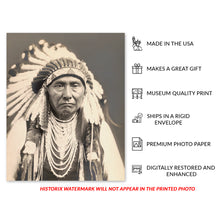 Load image into Gallery viewer, Digitally Restored and Enhanced 1903 Chief Joseph Photo Print - Vintage Young Joseph Nez Perce Native American Tribe Leader Poster Wall Art Portrait Photo