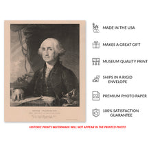 Load image into Gallery viewer, Digitally Restored and Enhanced 1828 George Washington Portrait Photo Print - Restored United States President George Washington Wall Art Poster