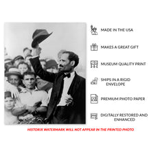 Load image into Gallery viewer, Digitally Restored and Enhanced 1950 Pedro Albizu Campos Photo Print - Old Revolutionary Pedro Albizu Campos Seized by Puerto Rican Police Wall Art Poster