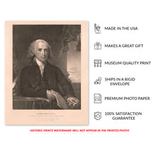 Load image into Gallery viewer, Digitally Restored and Enhanced 1828 James Madison Portrait Photo Print - Old James Madison President of the United States of America Wall Art Poster