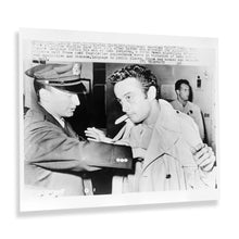 Load image into Gallery viewer, Digitally Restored and Enhanced 1961 Lenny Bruce Photo Print - The Arrest of Standup Comedian Lenny Bruce Poster - Photo of Lenny Bruce at Police Station