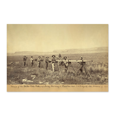 Digitally Restored and Enhanced 1883 United States Geological Survey Members Photo Print - US Geological Survey Members Near Fort Wingate New Mexico Poster