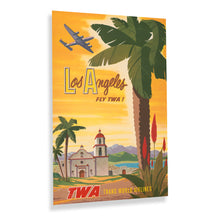 Load image into Gallery viewer, Digitally Restored and Enhanced 1950 Los Angeles Travel Poster Print - Vintage Airline Poster Fly TWA Los Angeles California Poster Wall Art by Bob Smith