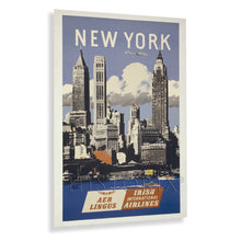 Load image into Gallery viewer, Digitally Restored and Enhanced 1950 New York Travel Poster Print - Old New York Skyline Poster by Adolph Treidler - Vintage Manhattan New York City Poster