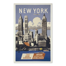 Load image into Gallery viewer, Digitally Restored and Enhanced 1950 New York Travel Poster Print - Old New York Skyline Poster by Adolph Treidler - Vintage Manhattan New York City Poster