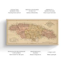 Load image into Gallery viewer, Digitally Restored and Enhanced 1893 Jamaica Map Canvas Art - Canvas Wrap Vintage Jamaica Poster - Old Map of Jamaica Island - Map History of Jamaica Wall Art - Map of the Island of Jamaica Poster