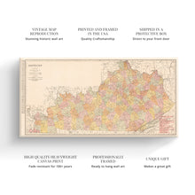 Load image into Gallery viewer, Digitally Restored and Enhanced 1905 Kentucky Map Canvas Art - Canvas Wrap Vintage Map of Kentucky Poster - Old Kentucky State Map Print - Historic Kentucky Wall Art - Restored KY Map Print