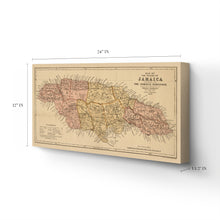 Load image into Gallery viewer, Digitally Restored and Enhanced 1893 Jamaica Map Canvas Art - Canvas Wrap Vintage Jamaica Poster - Old Map of Jamaica Island - Map History of Jamaica Wall Art - Map of the Island of Jamaica Poster