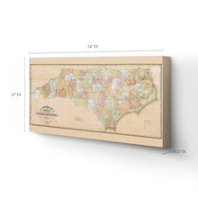 Load image into Gallery viewer, Digitally Restored and Enhanced 1833 North Carolina Map Canvas - Canvas Wrap Vintage North Carolina Map Print - Restored NC Map Poster - Old State of North Carolina Wall Art - Restored NC State Map