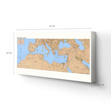 Load image into Gallery viewer, Digitally Restored and Enhanced 1998 Mediterranean Map Canvas Art - Canvas Wrap Vintage Map of Mediterranean Poster - Old Mediterranean Wall Art - Historic Mediterranean Basin Map Print
