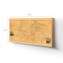 Load image into Gallery viewer, Digitally Restored and Enhanced 1818 Kentucky Map Canvas - Canvas Wrap Vintage Map of Kentucky Poster - Historic Kentucky Wall Art - Old Kentucky State Map - Restored Kentucky Map from Actual Survey