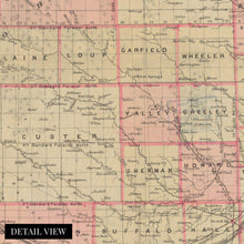 Load image into Gallery viewer, Digitally Restored and Enhanced 1885 Nebraska Map Canvas Art - Canvas Wrap Vintage History of Nebraska State Map - Old Nebraska Poster - Restored Nebraska Wall Art - Topographical Map of Nebraska