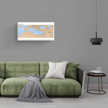Load image into Gallery viewer, Digitally Restored and Enhanced 1998 Mediterranean Map Canvas Art - Canvas Wrap Vintage Map of Mediterranean Poster - Old Mediterranean Wall Art - Historic Mediterranean Basin Map Print