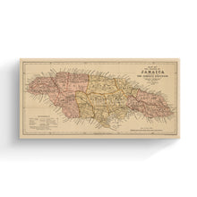 Load image into Gallery viewer, Digitally Restored and Enhanced 1893 Jamaica Map Canvas Art - Canvas Wrap Vintage Jamaica Poster - Old Map of Jamaica Island - Map History of Jamaica Wall Art - Map of the Island of Jamaica Poster