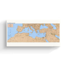 Load image into Gallery viewer, Digitally Restored and Enhanced 1998 Mediterranean Map Canvas Art - Canvas Wrap Vintage Map of Mediterranean Poster - Old Mediterranean Wall Art - Historic Mediterranean Basin Map Print