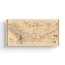 Load image into Gallery viewer, Digitally Restored and Enhanced 1889 Multnomah County Map Canvas Art - Canvas Wrap Vintage Multnomah - History Map of Multnomah County Oregon - Old Multnomah County Oregon Map Wall Art Poster