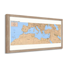 Load image into Gallery viewer, Digitally Restored and Enhanced 1998 Mediterranean Map Poster - Framed Vintage Map of the Mediterranean Wall Art - Old Mediterranean Poster - Restored Mediterranean Basin Map
