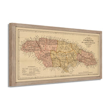 Load image into Gallery viewer, 1893 Map of Jamaica Island - Framed Vintage Jamaica - Restored Map History of Jamaica  - Old Map of the Island of Jamaica Wall Art Poster