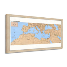 Load image into Gallery viewer, Digitally Restored and Enhanced 1998 Mediterranean Map Poster - Framed Vintage Map of the Mediterranean Wall Art - Old Mediterranean Poster - Restored Mediterranean Basin Map