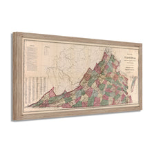 Load image into Gallery viewer, Digitally Restored and Enhanced - 1871 Virginia Map Poster - Framed Vintage Virginia Map Print - Old Virginia State Map Art - Restored Virginia Wall Art Showing Index of The Population