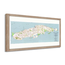 Load image into Gallery viewer, Digitally Restored and Enhanced 1951 Island of Vieques Map Print - Framed Vintage Mapa de Puerto Rico Wall Art - Old Topographic Map of the Island of Vieques Puerto Rico Poster