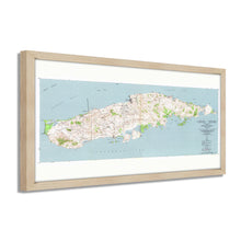 Load image into Gallery viewer, Digitally Restored and Enhanced 1951 Island of Vieques Map Print - Framed Vintage Mapa de Puerto Rico Wall Art - Old Topographic Map of the Island of Vieques Puerto Rico Poster