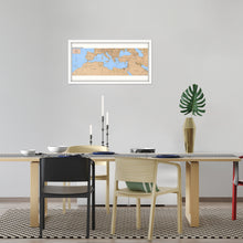 Load image into Gallery viewer, Digitally Restored and Enhanced 1998 Mediterranean Map Poster - Framed Vintage Map of the Mediterranean Wall Art - Old Mediterranean Poster - Restored Mediterranean Basin Map
