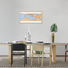 Load image into Gallery viewer, Digitally Restored and Enhanced 1998 Mediterranean Map Poster - Framed Vintage Map of the Mediterranean Wall Art - Old Mediterranean Poster - Restored Mediterranean Basin Map