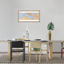 Load image into Gallery viewer, Digitally Restored and Enhanced 1998 Mediterranean Map Poster - Framed Vintage Map of the Mediterranean Wall Art - Old Mediterranean Poster - Restored Mediterranean Basin Map