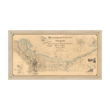 Cargar imagen en el visor de la galería, Digitally Restored and Enhanced 1889 Multnomah County Oregon Map - Framed Vintage Multnomah Wall Art - Old Map of Oregon Poster - History Map of Multnomah County Oregon Wall Art