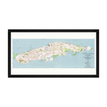 Load image into Gallery viewer, Digitally Restored and Enhanced 1951 Island of Vieques Map Print - Framed Vintage Mapa de Puerto Rico Wall Art - Old Topographic Map of the Island of Vieques Puerto Rico Poster