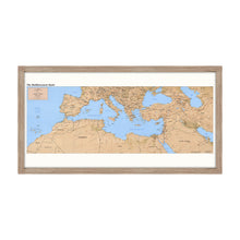 Load image into Gallery viewer, Digitally Restored and Enhanced 1998 Mediterranean Map Poster - Framed Vintage Map of the Mediterranean Wall Art - Old Mediterranean Poster - Restored Mediterranean Basin Map