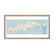 Load image into Gallery viewer, Digitally Restored and Enhanced 1951 Island of Vieques Map Print - Framed Vintage Mapa de Puerto Rico Wall Art - Old Topographic Map of the Island of Vieques Puerto Rico Poster