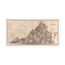 Load image into Gallery viewer, Digitally Restored and Enhanced - 1871 Virginia Map Poster - Framed Vintage Virginia Map Print - Old Virginia State Map Art - Restored Virginia Wall Art Showing Index of The Population