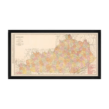 Load image into Gallery viewer, Digitally Restored and Enhanced 1905 Kentucky Map Poster - Framed Vintage State Map of Kentucky - Old Map of Kentucky Wall Art - Restored KY Map - Historic Kentucky State Map Print