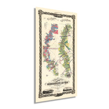 Load image into Gallery viewer, 1858 Lower Mississippi River Map - Vintage Wall Map of Mississippi River - History Map of the Mississippi River - Old Chart of the Lower Mississippi River Wall Art Poster