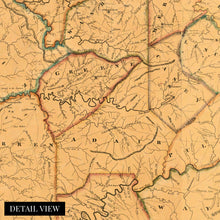 Load image into Gallery viewer, Digitally Restored and Enhanced 1818 Kentucky State Map from Actual Survey - Vintage Map of Kentucky Wall Art - Kentucky Map Poster - Map of KY - Kentucky Wall Decor Print - Home Decor Artwork