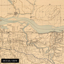 Cargar imagen en el visor de la galería, Digitally Restored and Enhanced 1889 Map of Multnomah County Oregon - Vintage Map Wall Art - Multnomah County Portland Oregon Map showing Lot Lines, Landowners, Schools, Churches, Post Offices