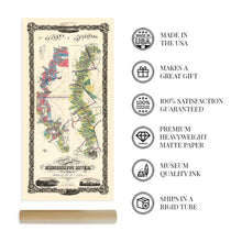 Load image into Gallery viewer, 1858 Lower Mississippi River Map - Vintage Wall Map of Mississippi River - History Map of the Mississippi River - Old Chart of the Lower Mississippi River Wall Art Poster