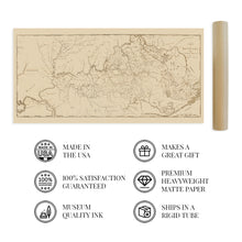 Load image into Gallery viewer, Digitally Restored and Enhanced 1793 Kentucky Map - Vintage Map of Kentucky Poster - Old Kentucky Wall Art - History Map of KY from Actual Surveys