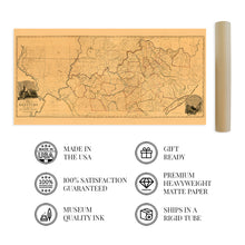 Load image into Gallery viewer, Digitally Restored and Enhanced 1818 Kentucky State Map from Actual Survey - Vintage Map of Kentucky Wall Art - Kentucky Map Poster - Map of KY - Kentucky Wall Decor Print - Home Decor Artwork