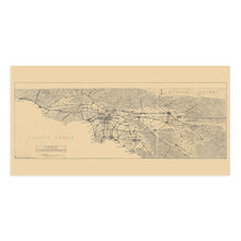 Cargar imagen en el visor de la galería, Digitally Restored and Enhanced 1915 Los Angeles California Map - Map of Los Angeles & San Gabriel Mountains - Old Map of Los Angeles California Wall Art