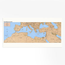 Load image into Gallery viewer, Digitally Restored and Enhanced 1998 Mediterranean Basin Map - Map of the Mediterranean Region - Mediterranean Sea Map - Mediterranean Map Poster Print