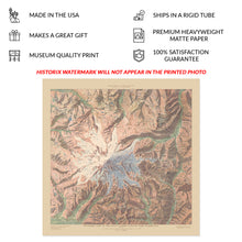 Load image into Gallery viewer, Digitally Restored and Enhanced 1914 Mount Rainier National Park Map Print - Old Panoramic View of Mt Rainier National Park Map of Washington State Poster