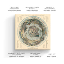 Load image into Gallery viewer, Digitally Restored and Enhanced 1908 Mount Washington Map Canvas - Canvas Wrap Vintage Map of Mt Washington New Hampshire Wall Art - Bird's Eye View From Summit of Mount Washington New Hampshire Map