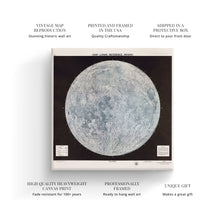 Load image into Gallery viewer, Digitally Restored and Enhanced 1966 Moon Map Canvas Art - Canvas Wrap Vintage Moon Poster - Old Map of the Moon Wall Art - Restored Moon Map Poster - USAF Lunar Reference Mosaic Map of the Moon