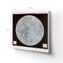 Load image into Gallery viewer, Digitally Restored and Enhanced 1966 Moon Map Canvas Art - Canvas Wrap Vintage Moon Poster - Old Map of the Moon Wall Art - Restored Moon Map Poster - USAF Lunar Reference Mosaic Map of the Moon