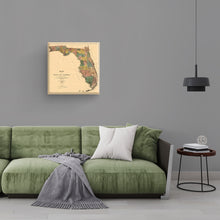 Cargar imagen en el visor de la galería, Digitally Restored and Enhanced 1856 Florida Map Canvas -Canvas Wrap Vintage Florida Map Wall Art - History Map of Florida State - Old Florida Poster Showing Progress of Surveys From Annual Report Wall Art