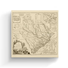 Cargar imagen en el visor de la galería, Digitally Restored and Enhanced 1773 South Carolina Map Canvas Art - Canvas Wrap Vintage Wall Map of South Carolina Poster - Old South Carolina State Map - Restored Province of South Carolina Wall Art