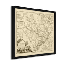 Load image into Gallery viewer, Digitally Restored and Enhanced 1773 South Carolina Map - Framed Vintage South Carolina State Map - Old Wall Map of South Carolina Poster - Province of South Carolina Wall Art
